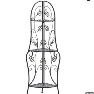 Elegant Black Metal Corner Shelf